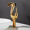 Gold Creative Wash Basin Faucet Hot and Cold Bathroom Sink Taps Single Hole Toilet Bathroom Faucets Brass Deck Mounted Water Tap