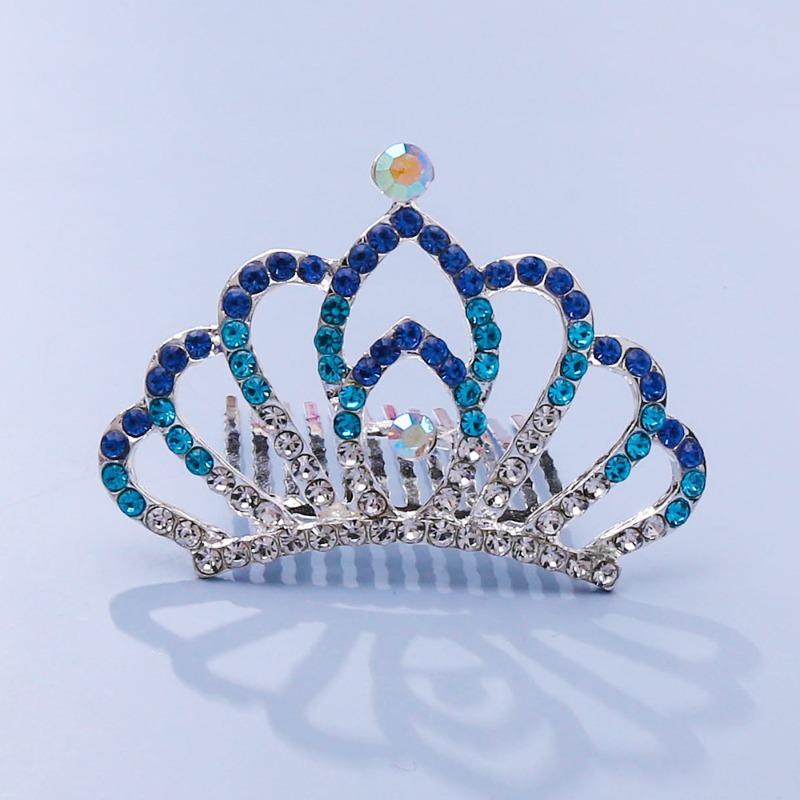 Crown Tiara Children's Princess Rhinestone Crown Hair Comb, Little Girl Birthday Gift Baby Hair Accessories Comb Accessories