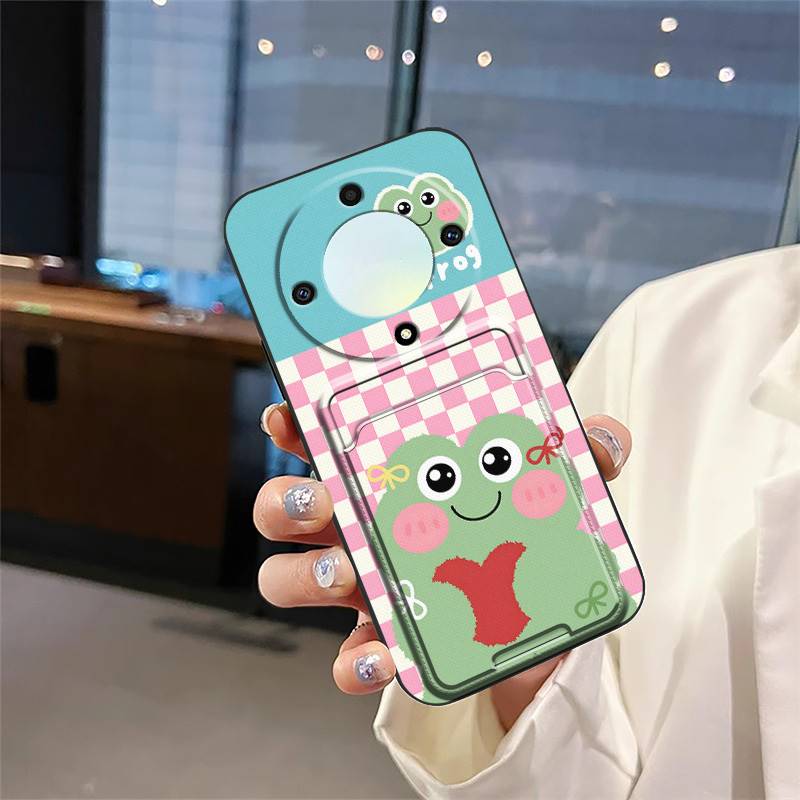 Shockproof Back Cover Phone Case For Honor X9a 5G/Magic5 Lite Card slot Dirt-resistant Silicone protective Card bag Cute