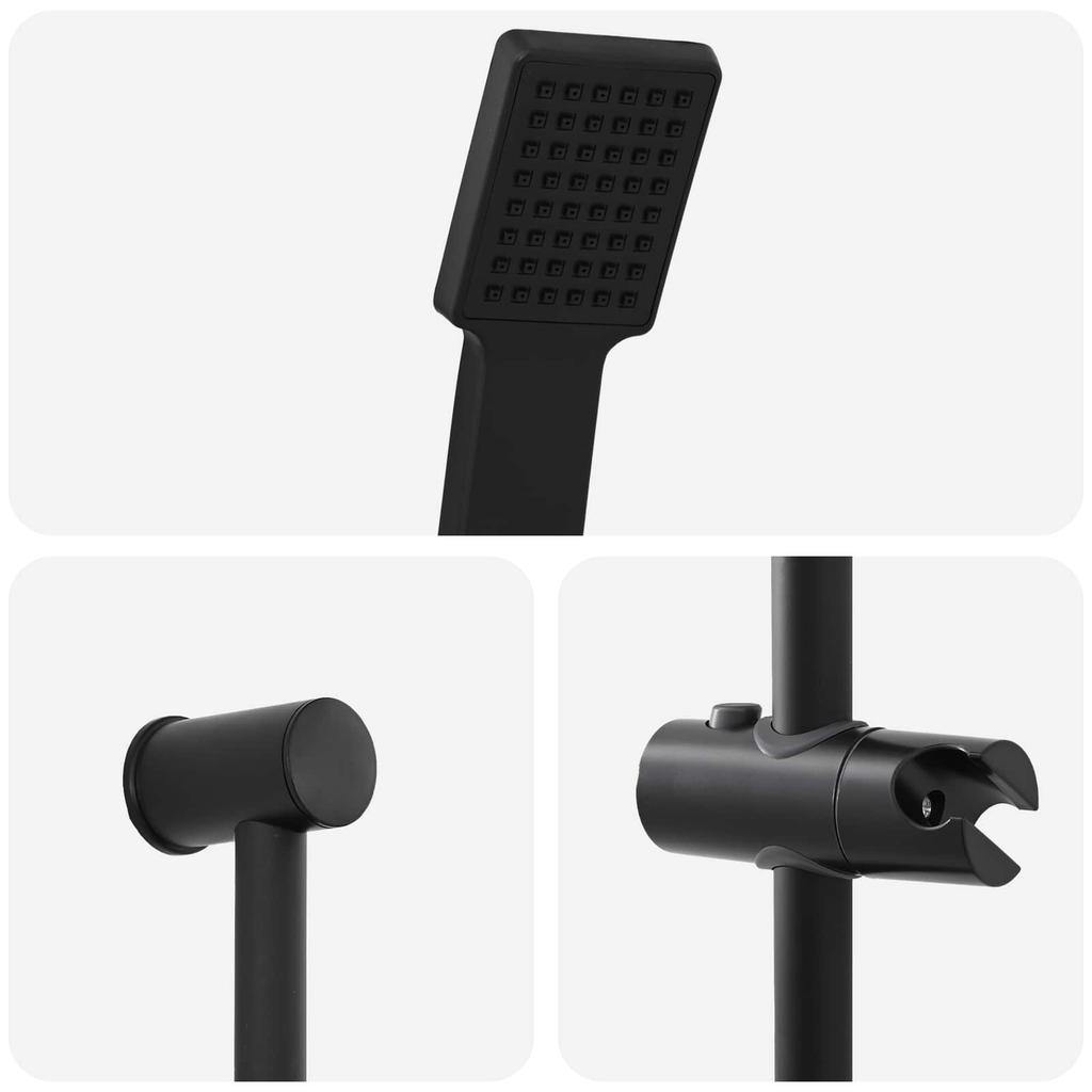 Shower System Set Black 70 Cm Stainless Steel