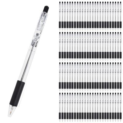 100 Ballpoint Easy To Write [Bulk Purchase] Pens, 0.7mm, Thick, Oil-Based, Knock-Type, Black, Flexoffice,
