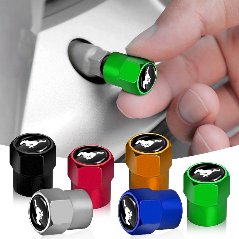 4 Stuks Auto Ventieldopjes Afdekking Waterdicht Auto Styling Auto Accessoires Voor Ford Mustang spoiler Shelby GT 350 500 Cobra e Focus 2 3 MK3 Kuga