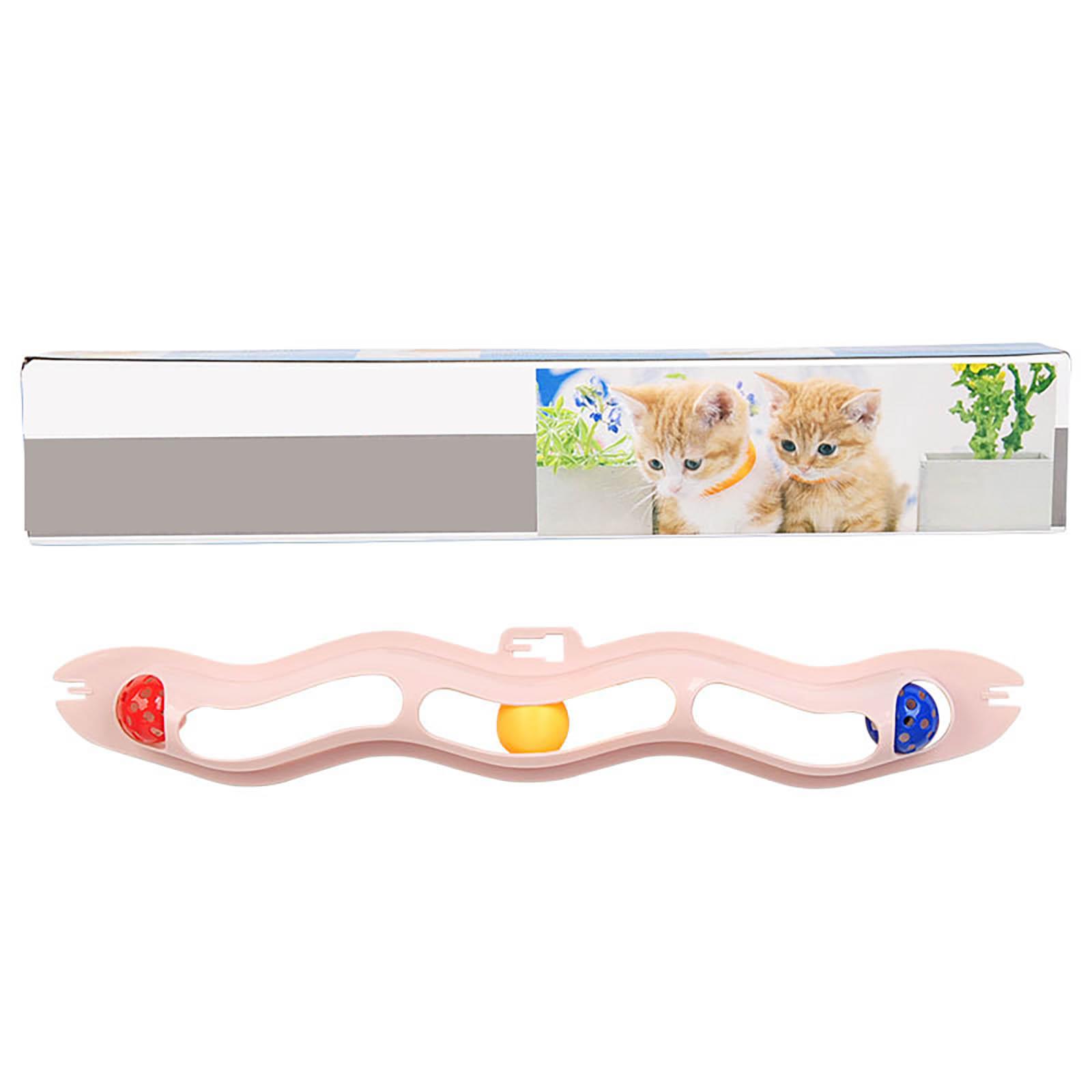 

Interactive Track Ball Toy - Wall-Mounted Suction Cup Cats Toy With 3 Entertaining Balls For Indoor Kittens & Cats One Size рожевий