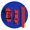 For Watch 9/8/7/SE Beveled Striped Silicone Gel Watch Band with Pin Buckle Sports-Style
