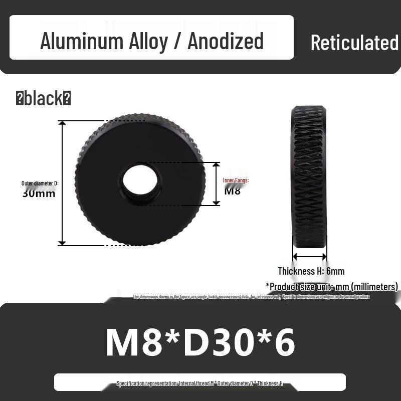 Aluminum Alloy Hand-Tightened Knurled Nut Adjustment Lock Gauge M3-M8