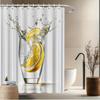 Lemon Splash Shower Curtain - Vibrant Citrus & Water Scene, Fade-Resistant Polyester,Refreshing Bathtub & Bathroom Decor