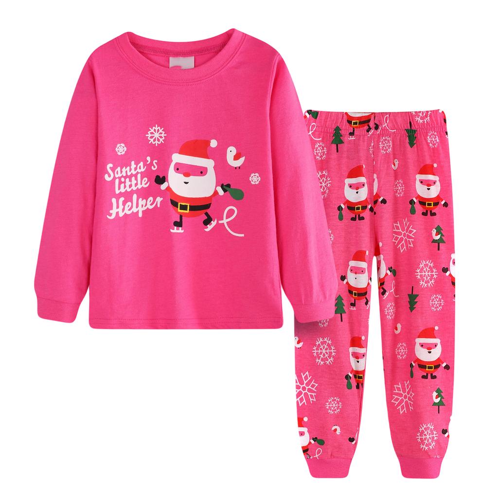 Children's Home Wear Pajamas Set Long-sleeved Tops And Long Pants Two-piece Coat Play Christmas Clothes