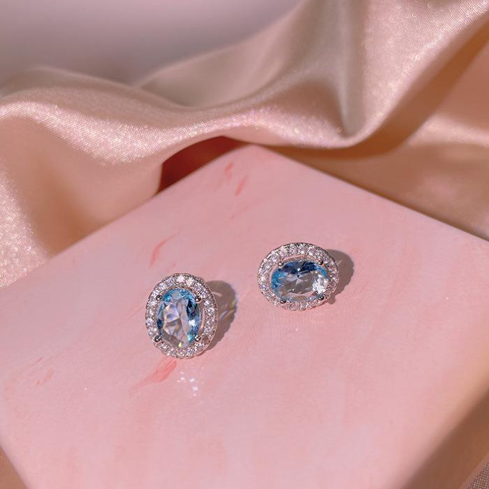 

Комплект женских украшений Sea Bluestone из трех серег, ожерелья и кольца, свадебные украшения