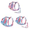 Pet Nylon Harness With Leather Back Support For Daily Walks And Easy Cleaning