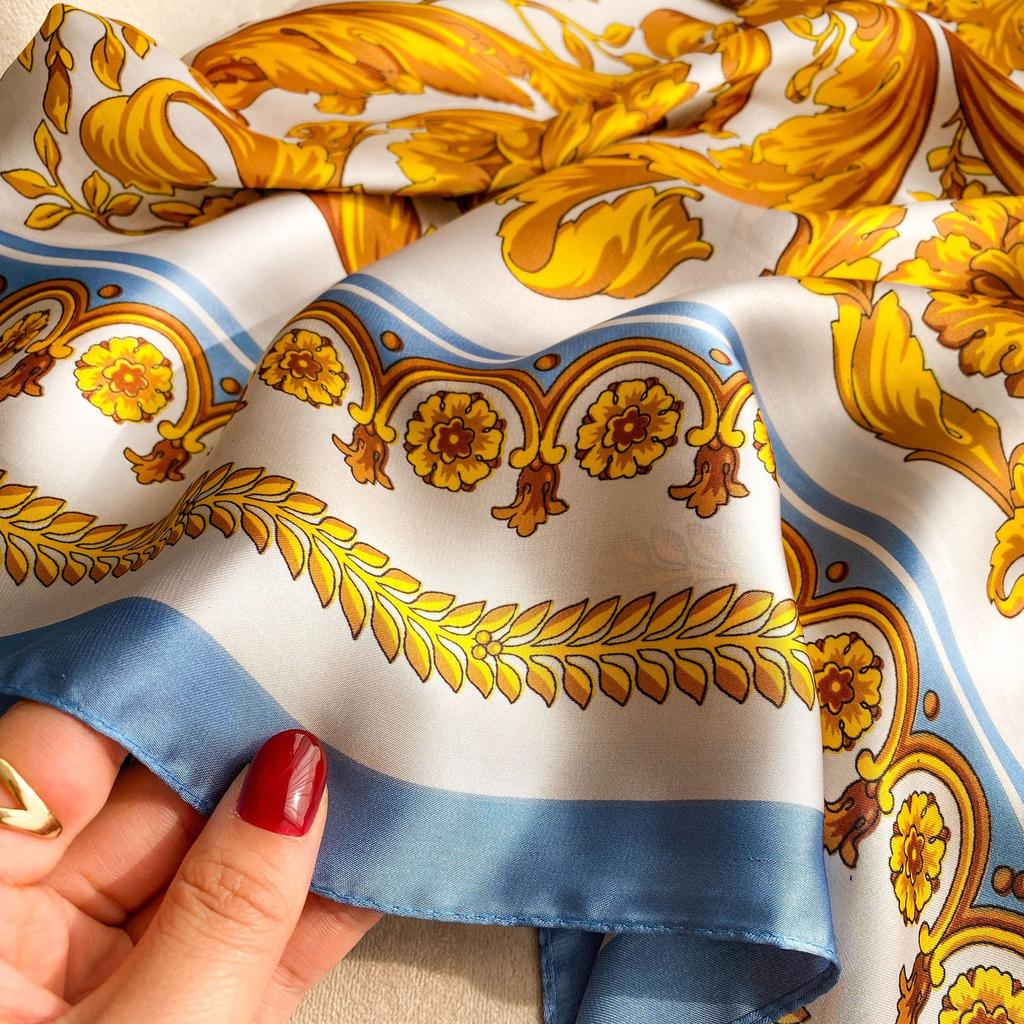 High-quality Luxurious Silk Scarves Headband Scarfs Neck Scarf For Women Chain Silk Scarf Women's Decorative Shawl