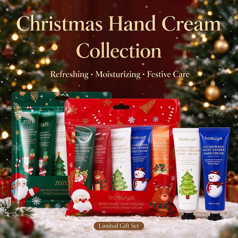 Weihnachts-Handcreme-Geschenkset 5 Teile Fruchtduftende Feuchtigkeitslotion für trockene Hände Weihnachtsfeier-Gastgeschenke Nikolausstrumpf-Füller