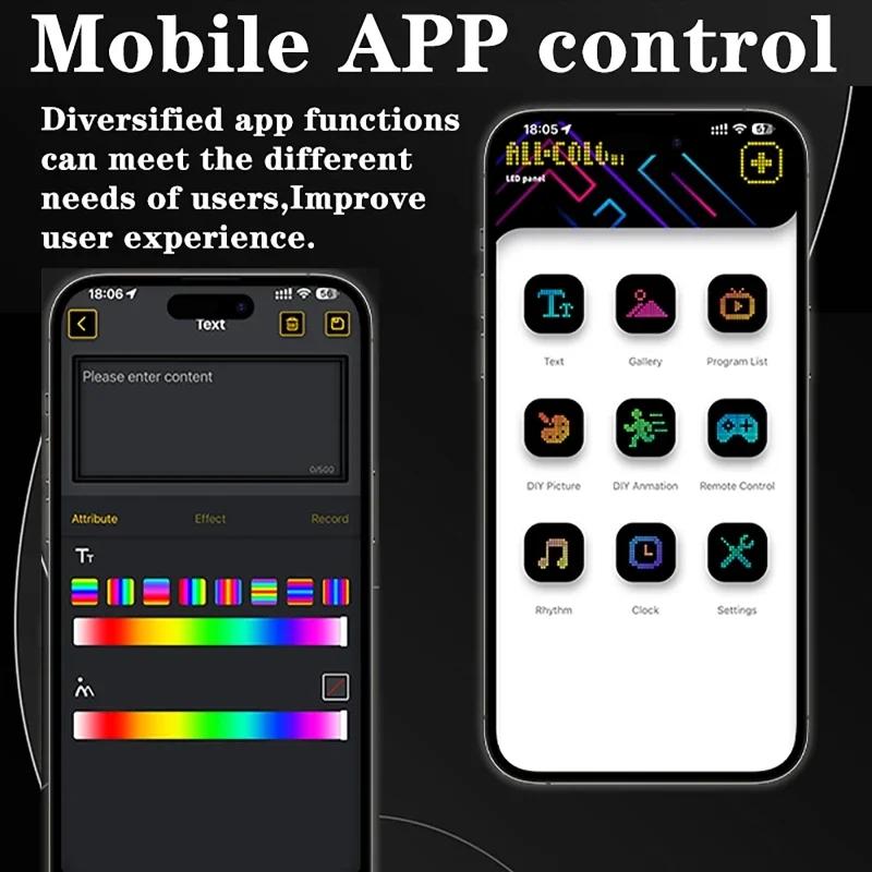 USB 5V LED Matrix Pixel Panel Flexible DIY Car Sign Display Screen (APP+ Remote Control)