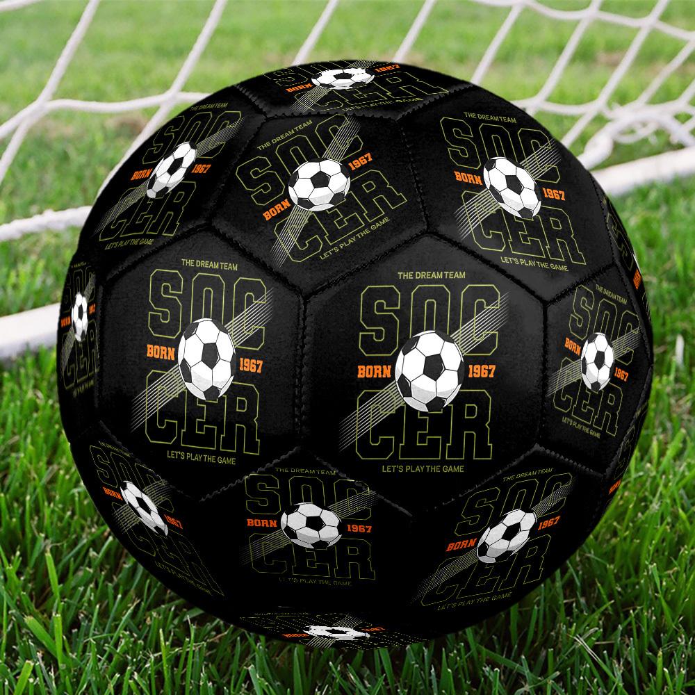 1pc Dream Team Soccer Graphic Soccer Balls Size 5 Machine-Stitched Ball, Sports League Outdoor Match Football Training Ball Futbol Voetbal. Q61245 Size 5