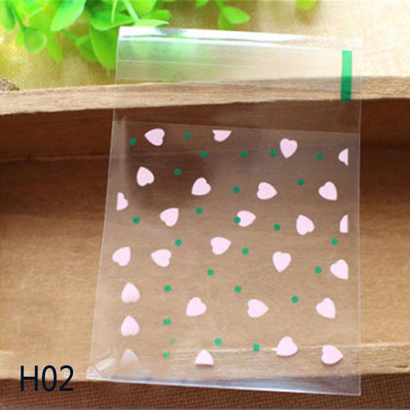 100Pcs/lot Cute Heart Theme Candy Cookie Bags Wedding Birthday Party Candy Buscuit Packaging Bag Christmas Plastic Gift Bags