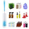 5Pcs/Set Long Handle Bottle Brushes Ergonomic Handle Beer Wine Decanter Bottle Cleaning Scrubber Kit