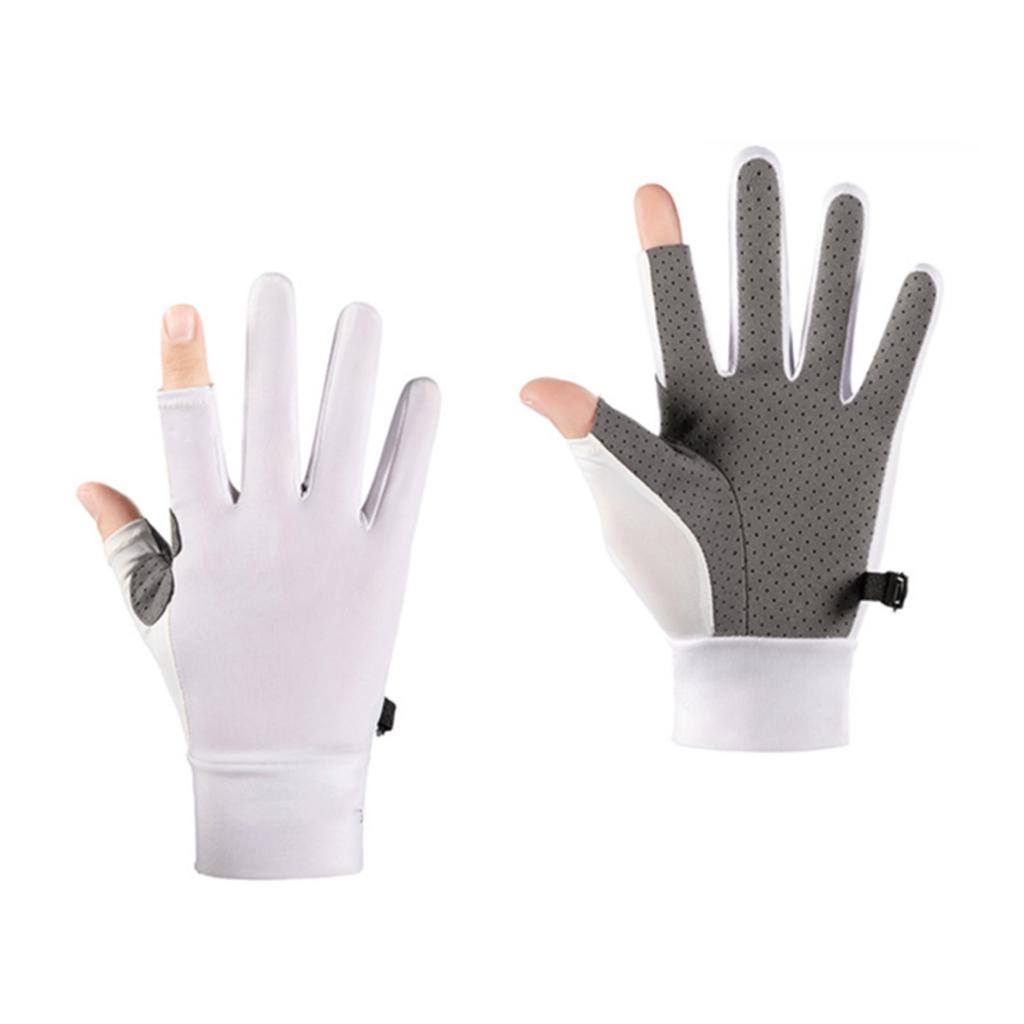 Ice Silk Cycling Gloves 2 Fingerless Sport Gloves for Men Women Cycling Workout Gym Training Weight Lifting Outdoor M Size