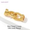 18K Gold Plated Pearl Clasps Fasteners,Brass Jewelry Clasps Connector For Bracelets Making,DIY Jewelry Making Accessories
