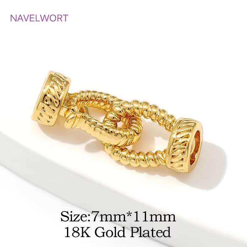 18K Gold Plated Pearl Clasps Fasteners,Brass Jewelry Clasps Connector For Bracelets Making,DIY Jewelry Making Accessories