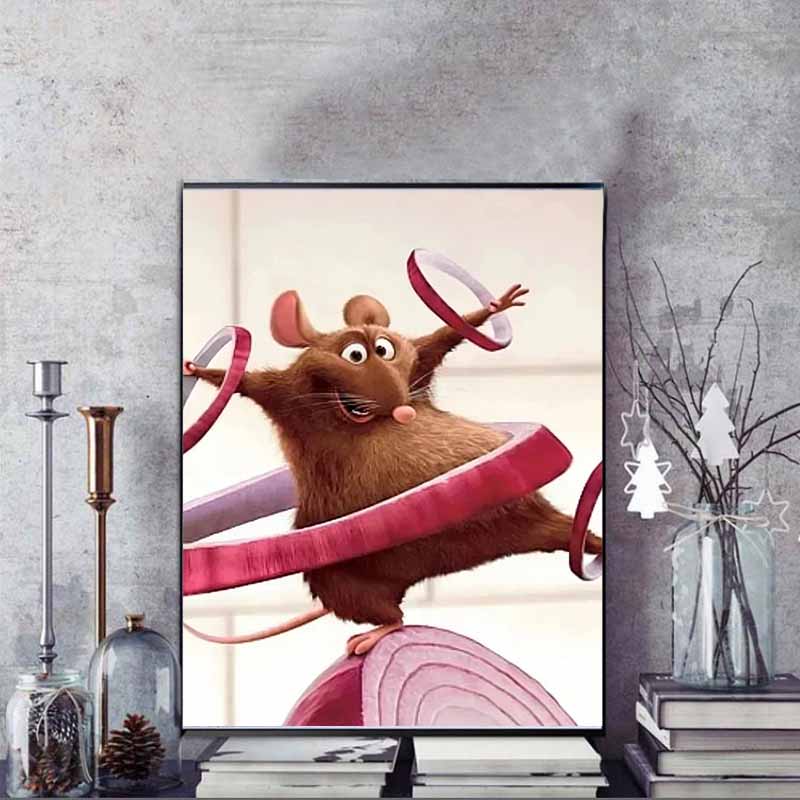 Disney Diamond Painting Ratatouille Remy Onion Acrobatics Poster Cartoon 5D Diamond Cross Stitch Mosaic Home Decor Gift