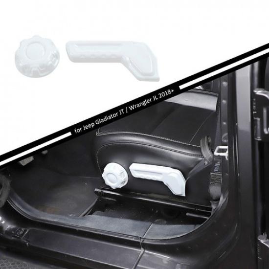 Interior Seat Adjust Handle Trim Cover Decor For Jeep Wrangler JL JT 2018 +White