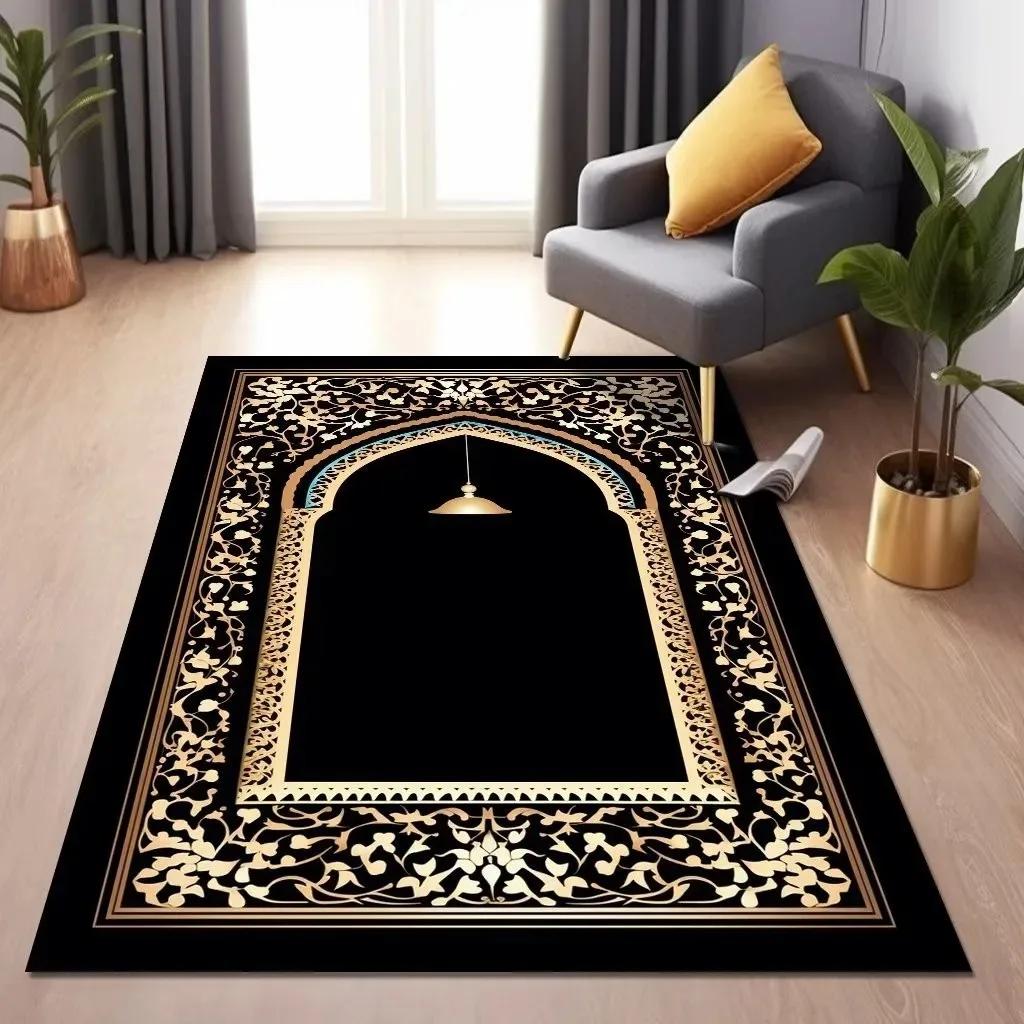 Islamic Muslim Qibla Carpet Living Room Bedroom Lounge Bedside Floor Mat Home Decoration Water-Absorbent Anti-Slip Carpet