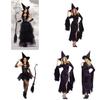 Spellbinding Sleeveless Witch Dress Featuring Elegant Accessories For Halloween Celebrations