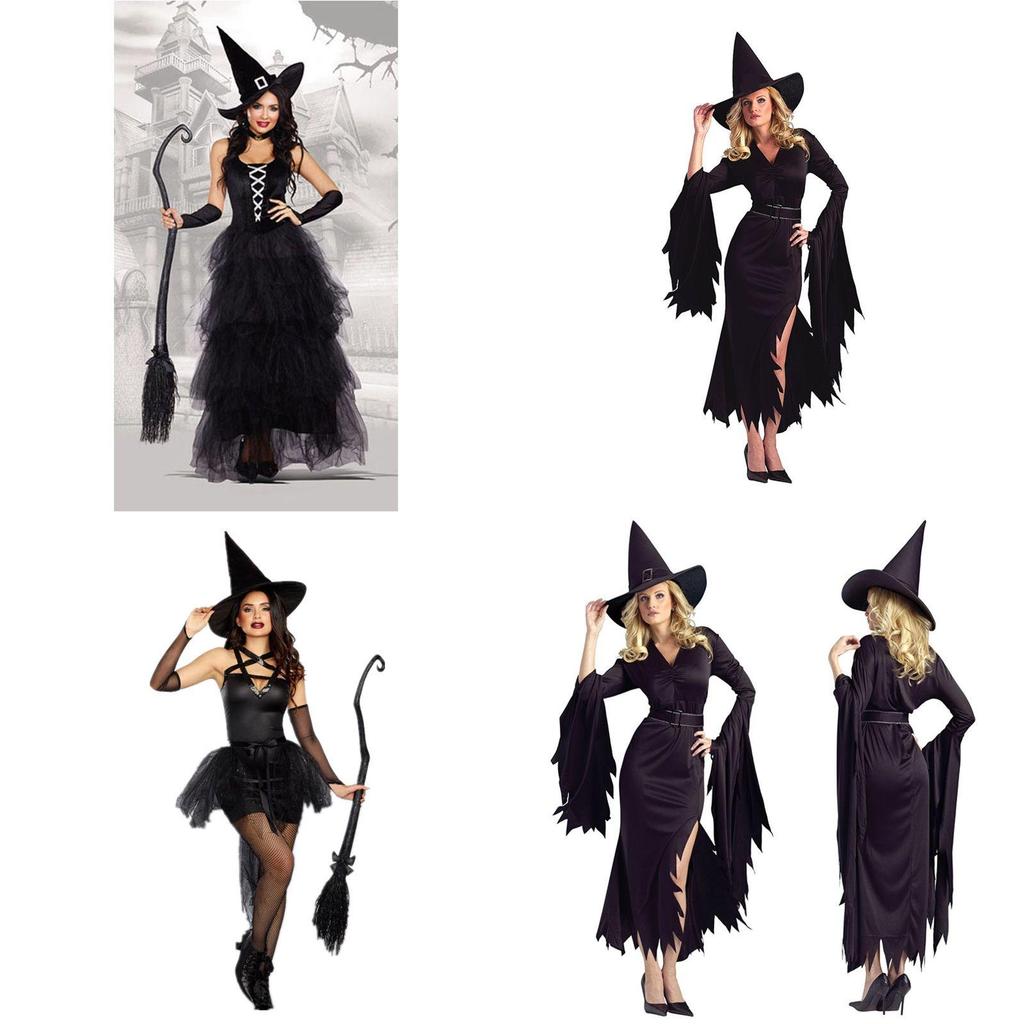Spellbinding Sleeveless Witch Dress Featuring Elegant Accessories For Halloween Celebrations