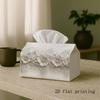 1pc Small Tissue Cover Luxury Floral Tissue Holder Features a White Blossom Design, Making It Perfect for Decorative Storage. It's Suitable for Home D
