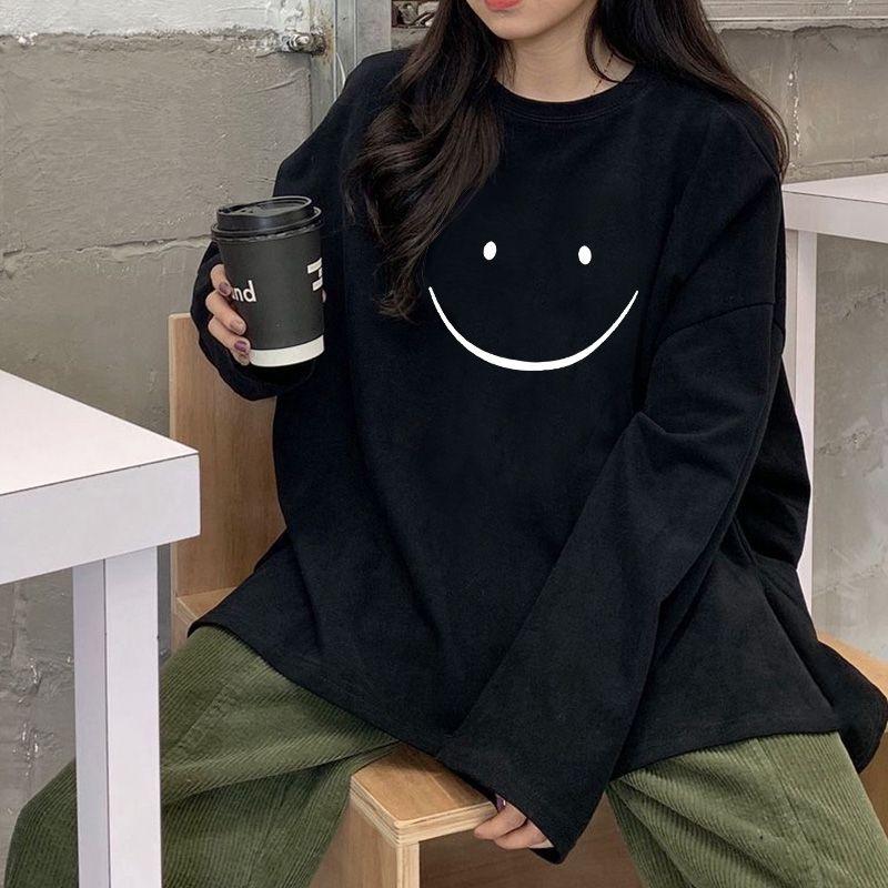 

100% Pure Cotton Women s Long-Sleeved T-Shirt - 2025 Spring/Autumn Loose Fashionable Inner or Outerwear Top for Men L (101-115 jin)