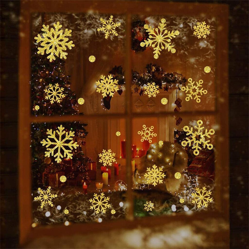 Christmas Window Stickers Christmas Clings Snowflakes Sticker Static Sticker for Xmas Stickers Window Christmas Window Decoration
