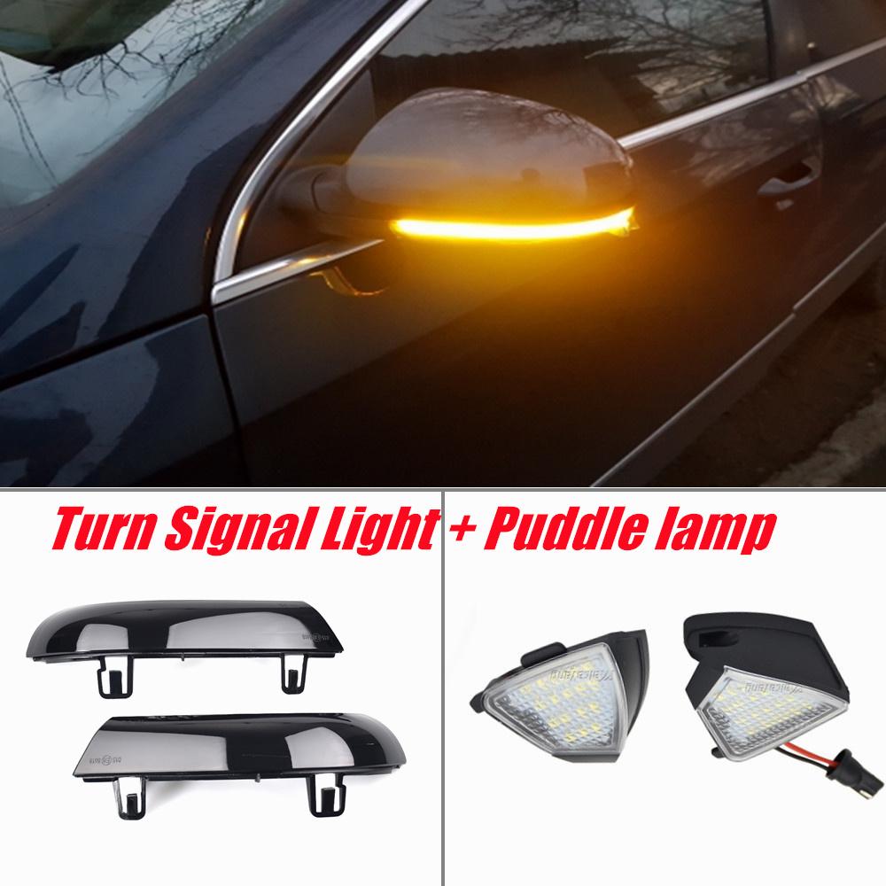 

1/set For VW GOLF 5 GTI V MK5 Jetta Passat B5.5 B6 Sharan Superb EOS Dynamic LED Turn Signal Light Side Wing Mirror Puddle Light Dynamic Yellow