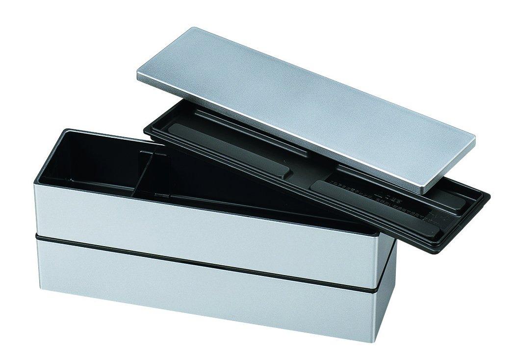 

HAKOYA Slim Lunch Metallic 52333 Мужской двухъярусный ланч-бокс, Серебристый,