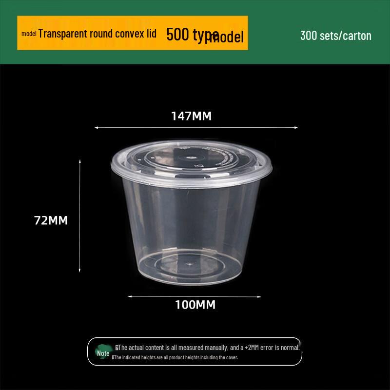 Disposable Transparent Plastic Round Food Containers with Lids