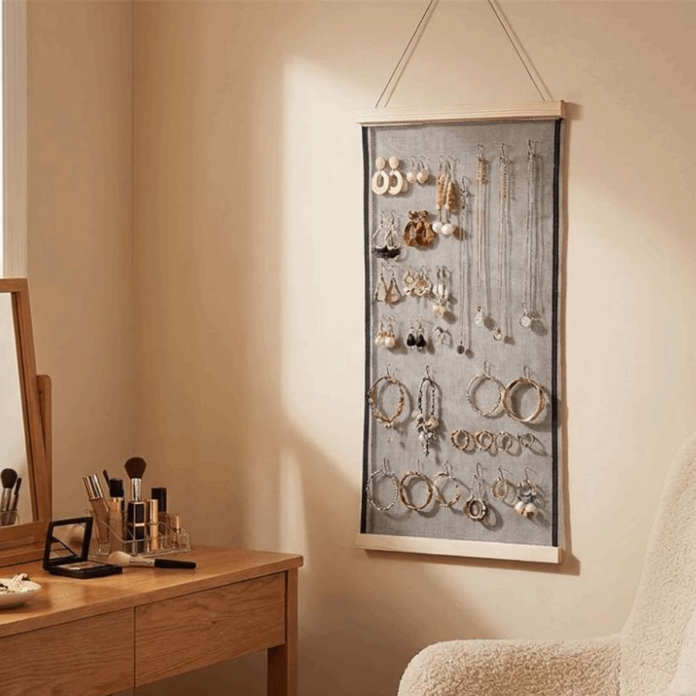 Mesh Grid Jewelry Hanging Storage Rack Large Capacity Mesh Display Rack  Bedroom