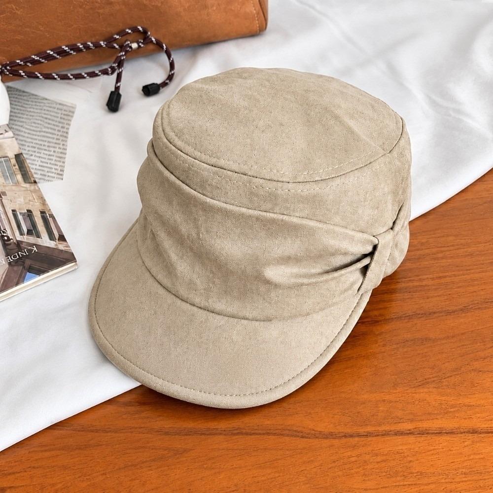 Warm Ruched Equestrian Hat Adjustable Inner Band Japanese Minimalist Hat Fall Winter Wear