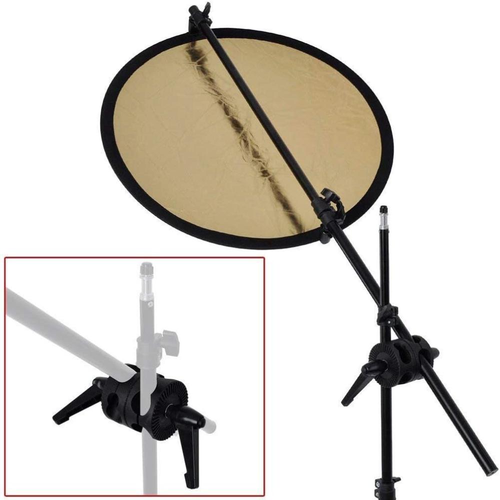 Multi Functional Dual Head Grip Swivel Clamp Head Holder Bracket Mounting Adapter Compatible for Light Stand,Extension Boom Arm and Photography Studio