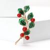 Personality Creative Alloy Enamel Pearl Leaf Brooch Temperament Women'S Clothing Corsage Ornament Pin