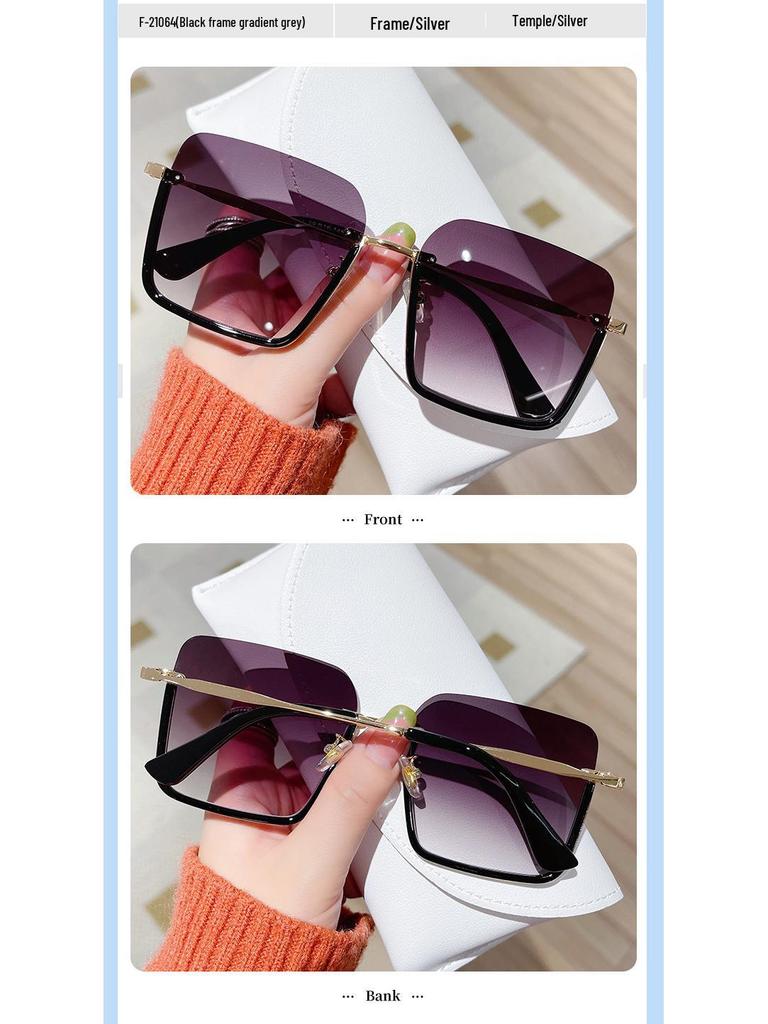 2025 Trendy Women's Large Square Sunglasses - Korean Style, Anti-UV, Face Slimming Design