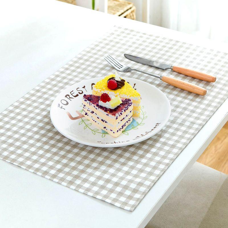 

Японский Минималистичный Хаки Клетчатый Тканевый Крафт Салфетка на Стол Мат для Стола Западная Кухня Бытовой Подставка-Подушка Подставки Термоизолированная Противоожоговая Подкладка Подставка для Тарелки Cotton and linen-khakis placemats 20*30cm