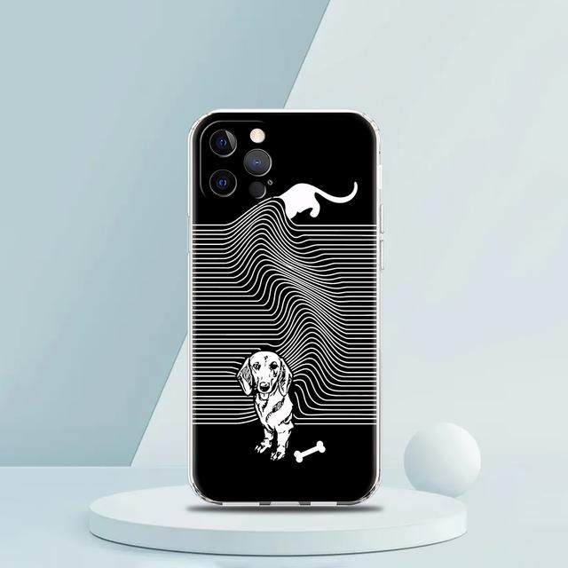 15 14 13 12 Mini 11 Pro Max XS X XR 7 8 Plus Clear Shockproof Silicone TPU Case for iPhone with Dachshund Sausage Dog Design