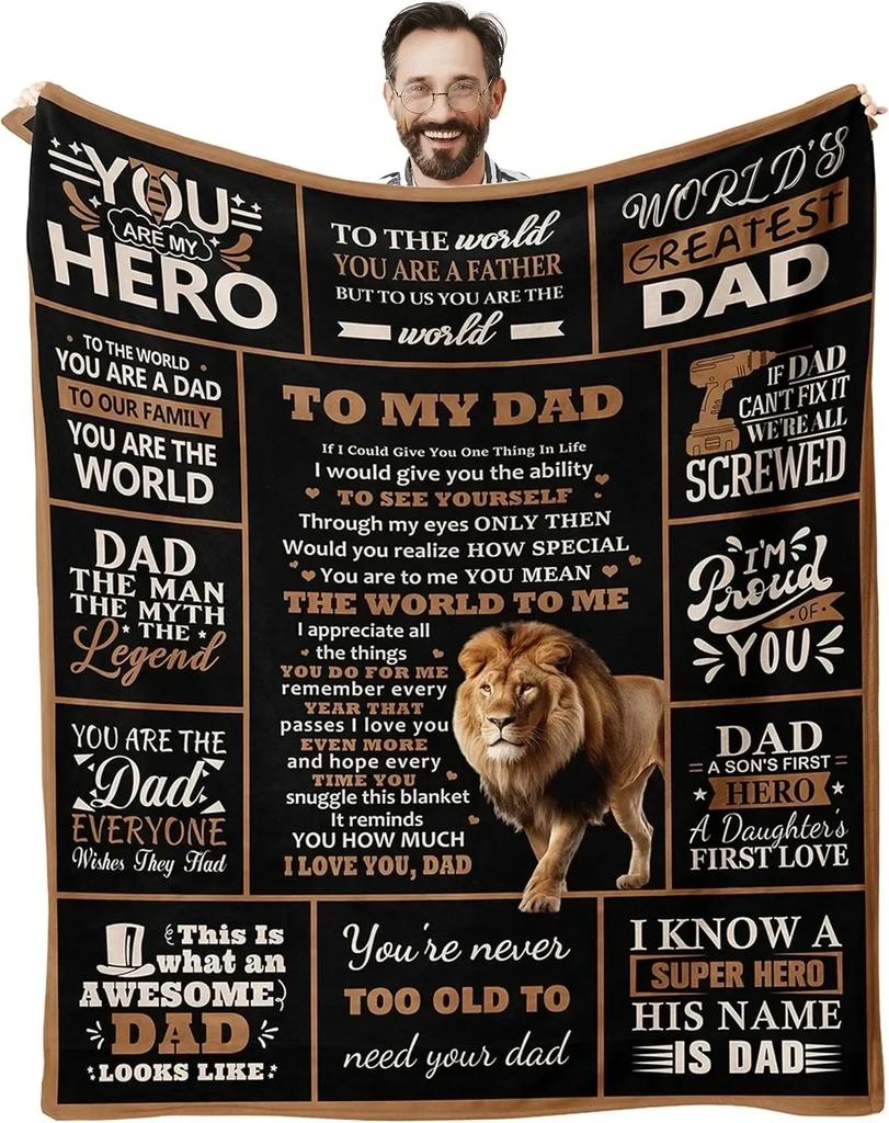1PC Gift To Dad Thin Blankets for Father's Day Anniversary Birthday Mother's Day for Mom Wife Uncle Grandma Abuela Soft Throw