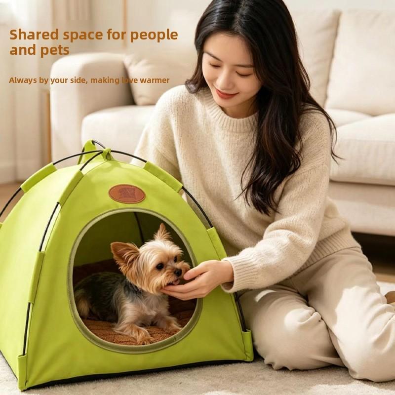 Foldable Pet Cat Tent Suitable All Four Seasons Closed Design Breathable Cat House Waterproof Stable Pet Kennel Outdoor Camping