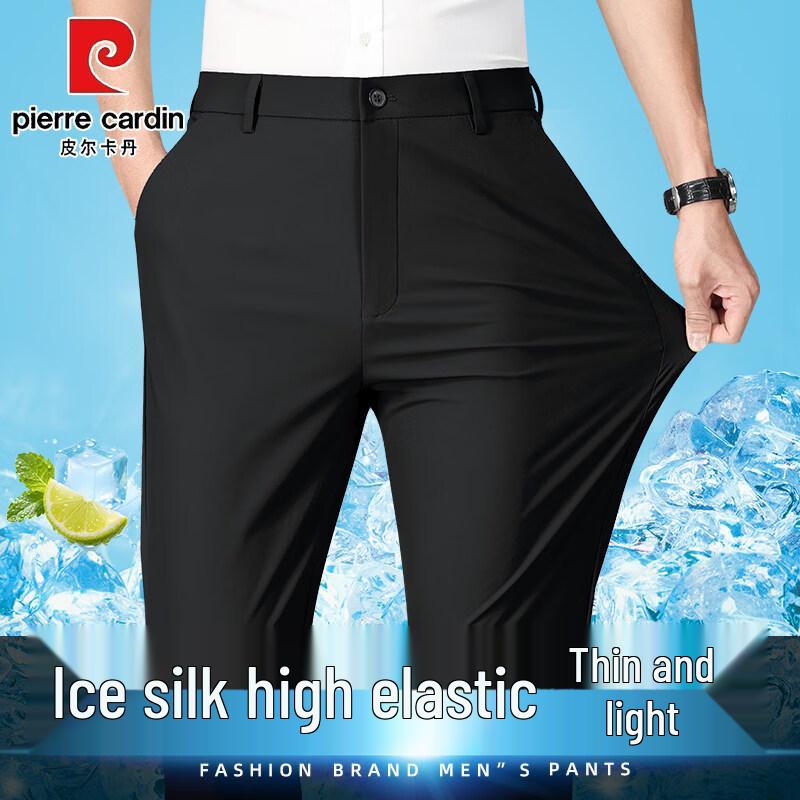 Pierre Cardin Men s Ice Silk Stretch Straight Fit Casual Pants 40