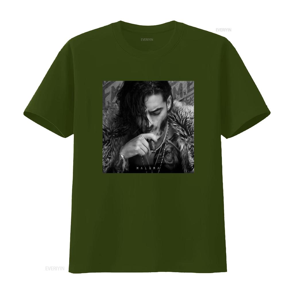 Vintage Streetwear Maluma Rapper Porträt Schwarz Weiß Druck Cool Lässig T-Shirt Vintage Gewaschen Weich Streetwear Atmungsaktiv