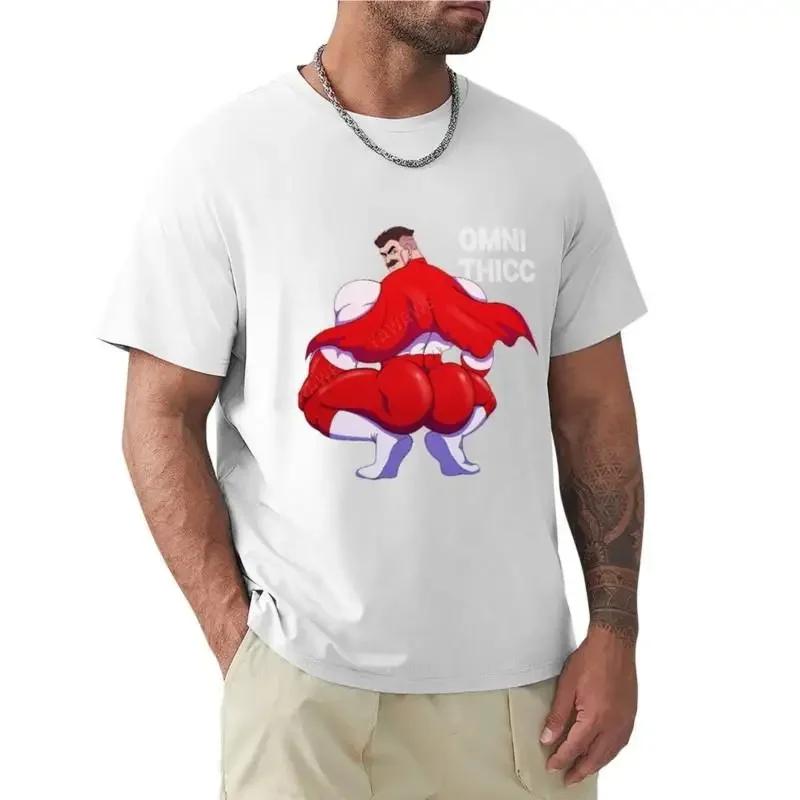 

Черная футболка Мужская одежда Thicc Omniman футболка Blank T Shirts Anime Clothing Простые хлопковые летние повседневные футболки с коротким рукавом и круглым вырезом XXXXXL белый