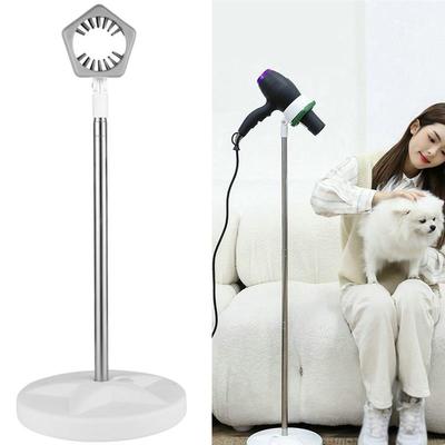 Telescopic Stainless Steel Hair Dryer Holder Hands Free Blow Dryer Stand Floor Rack Bathroom Shelf Pet Grooming Hairdryer Rack