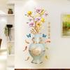 Wandaufkleber, Geprägte Vase Farbige Blume Schlafzimmer Tapete, Kreativ Selbstklebend Wasserdicht