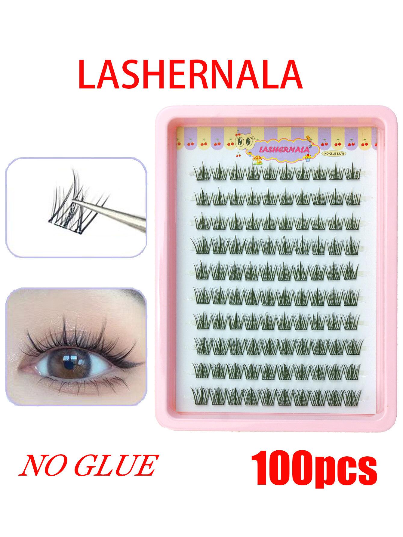 Lashernala 100 strand eyelash extensions, no glue eyelashes, eyebrow extensions, strand eyelashes, cat eye one color