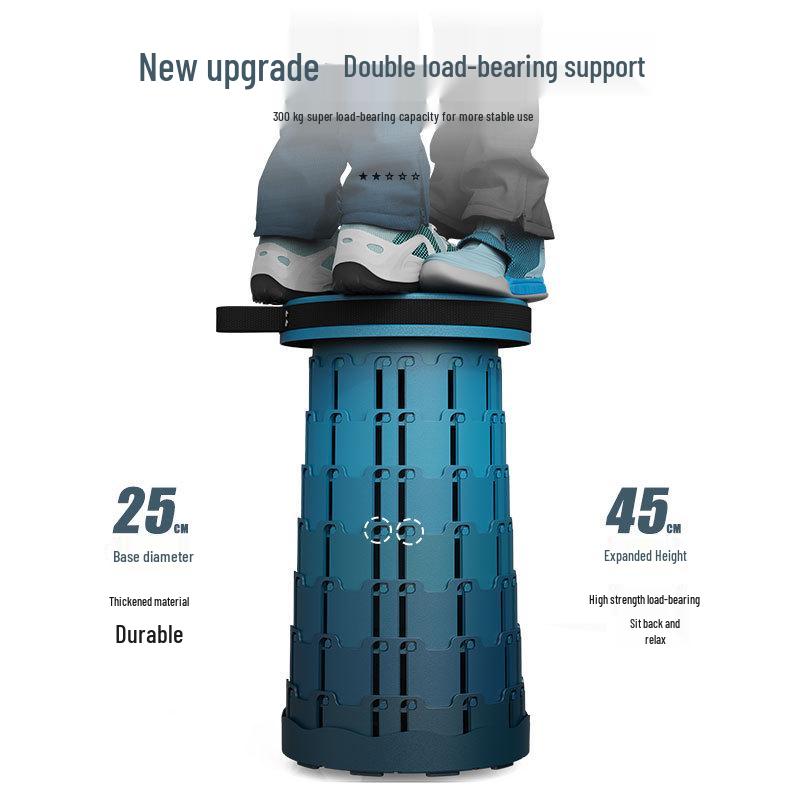 Liancai Składany Teleskopowy Stołek Tęczowy - Przenośne Krzesło Outdoorowe dla Dzieci na Kemping