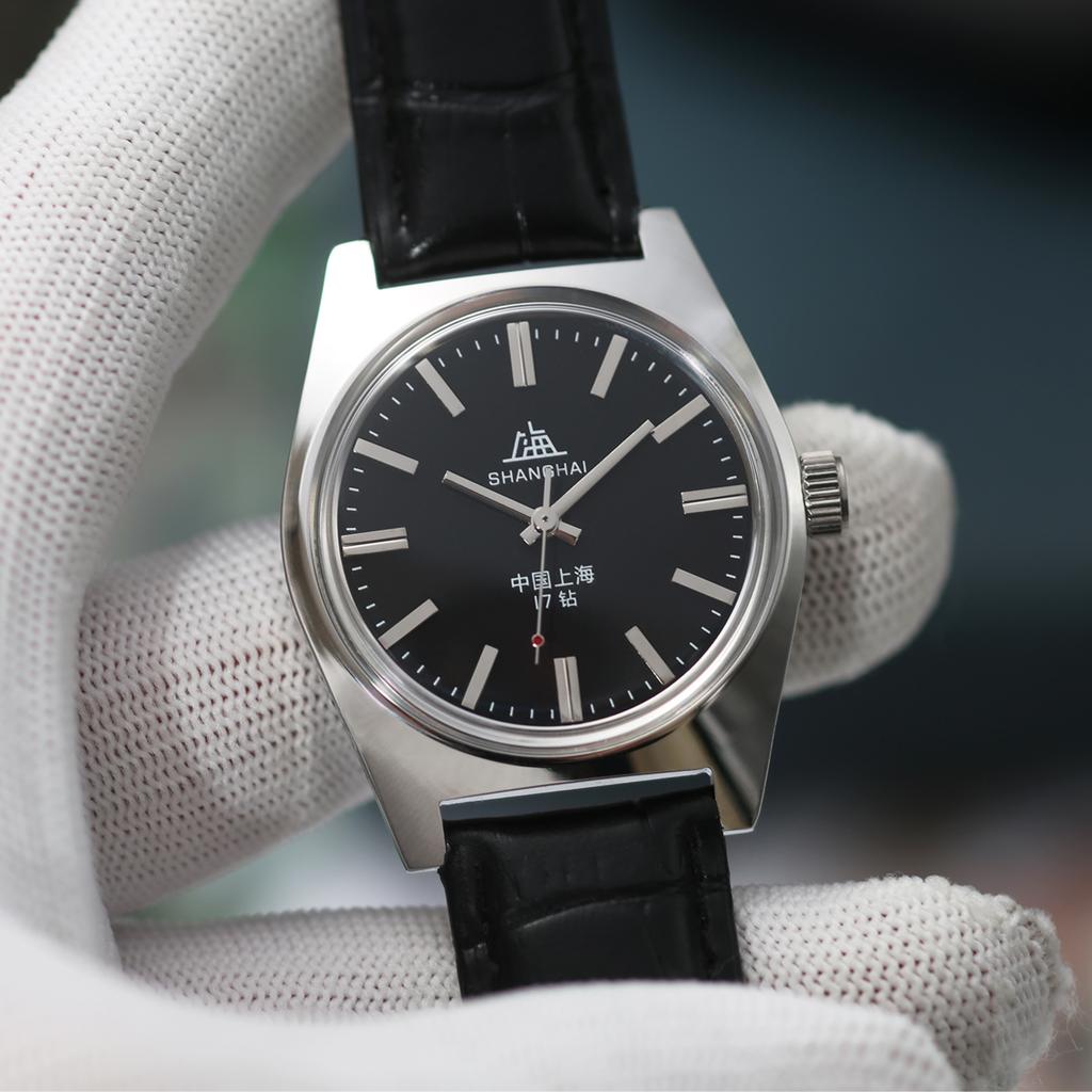 Shanghai 7120 Mechaniczny Zegarek Męski z Ręcznym Naciągiem 36mm Retro Biznesowy Zegarek Klasyczne Chińskie Zegarki Mechaniczne